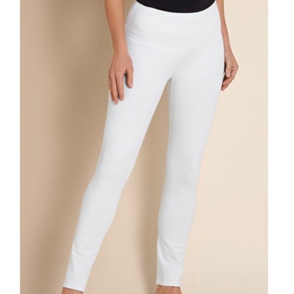 Soft Surroundings Metro White Denim Pull On Jeans/Jeggings Size P/S - Picture 2 of 12